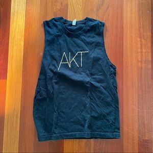 AKT muscle tee t shirt workout black tank top